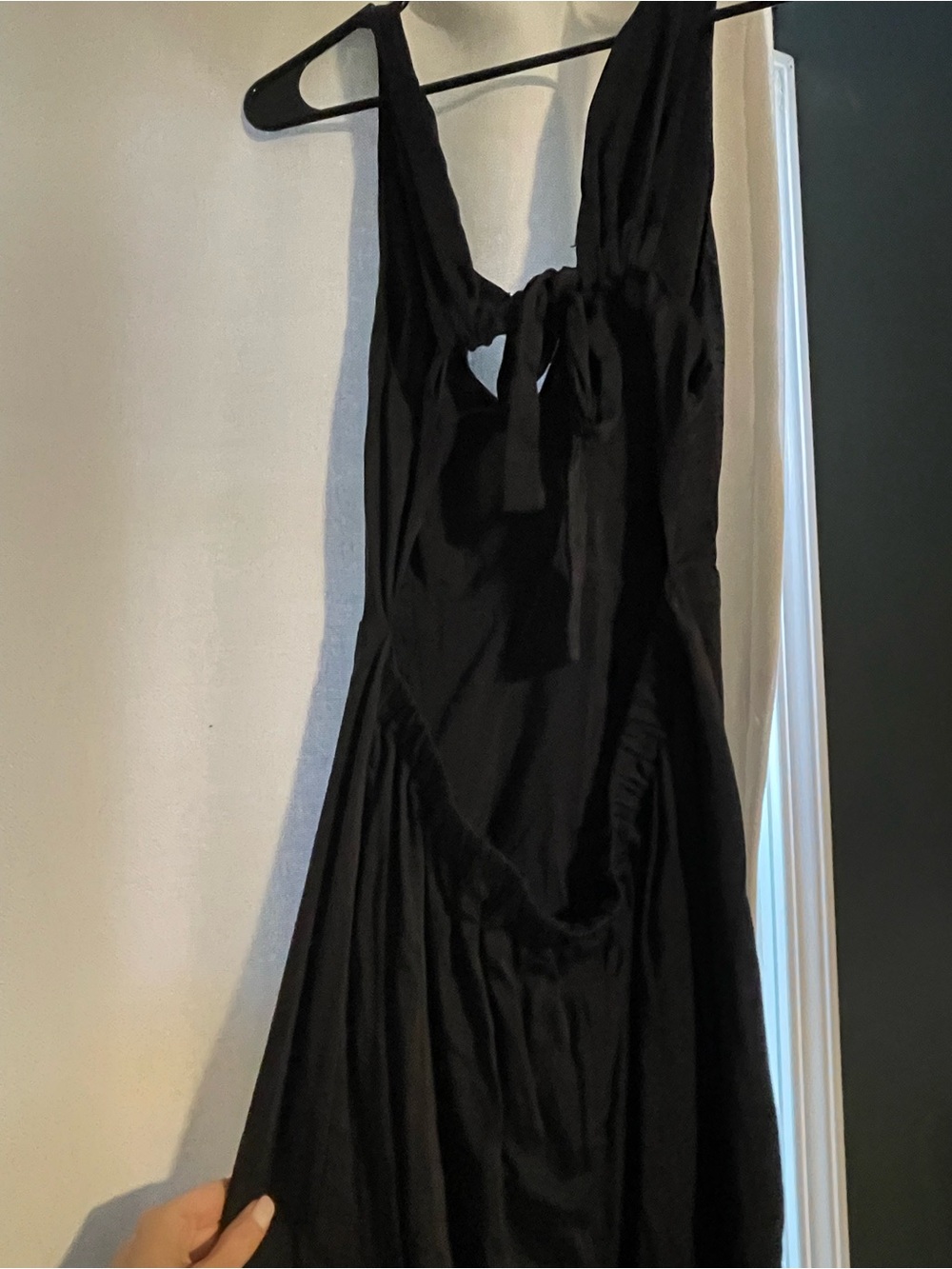 Anthropologie Black Halter Cutout Midi Dress